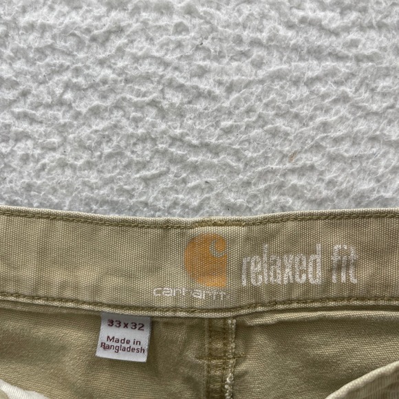 Carhartt Pants Mens 33x32 Beige Rugged Flex Rigby Relaxed Canvas Stretch Work - Picture 5 of 10